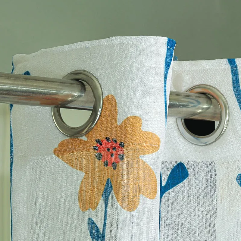 Sunara Linen Texture Polyester Sheer Curtain - Set Of Two media 3