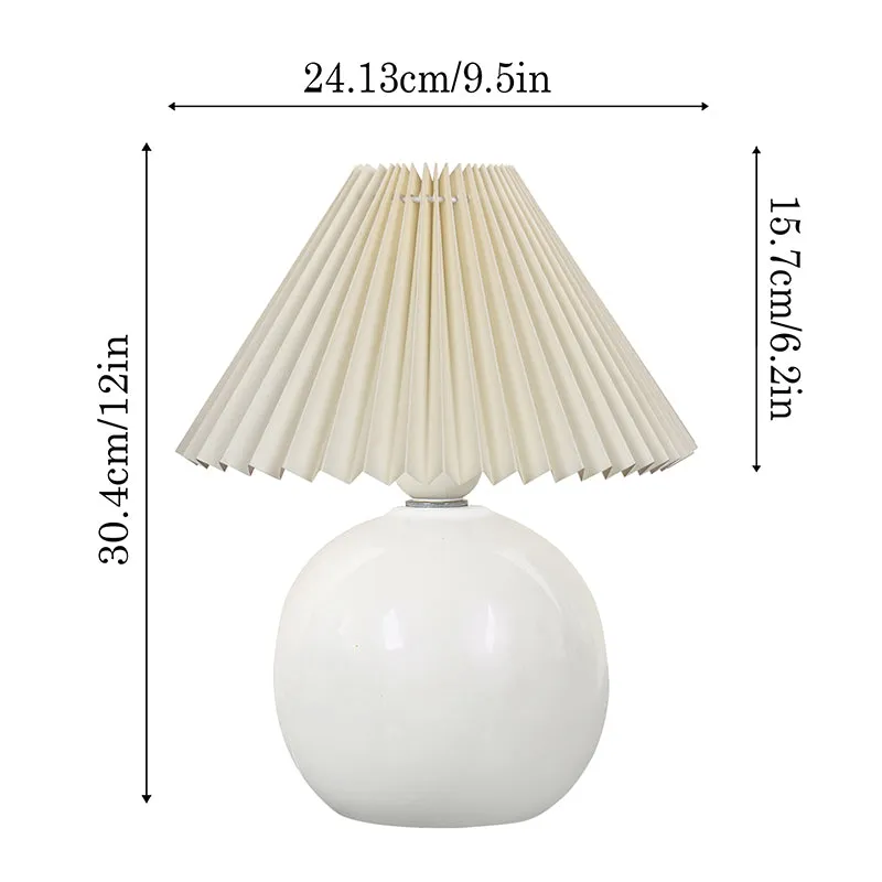 Ibex Pleated Fabric Table Lamp - Beige,White media 6