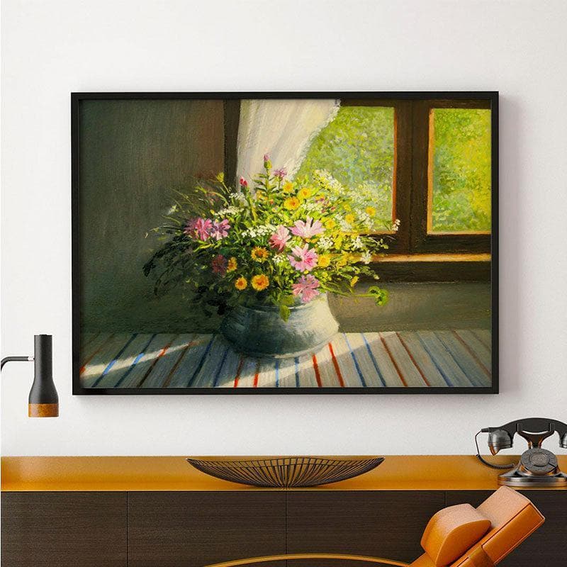 Touched By The Sun Canvas Painting - Black Frame
