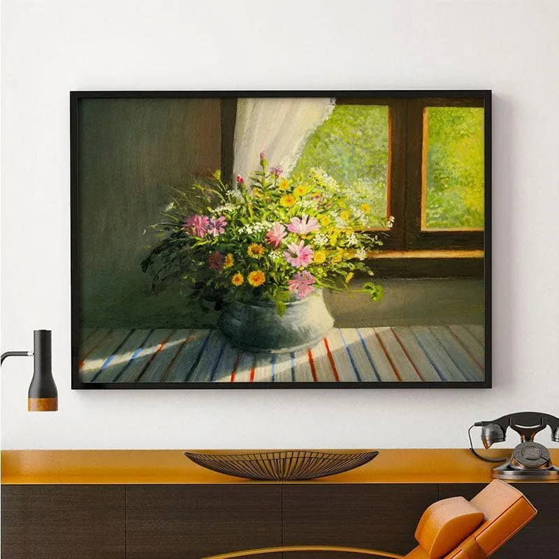 Touched By The Sun Canvas Painting - Black Frame media 1