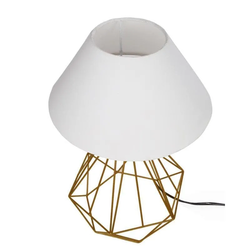 Diamond Dust Gold Fabric Table Lamp - Gold,White media 4