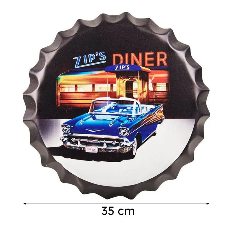 Zip'S Diner Bottle Cap Metal Wall Accent media 7