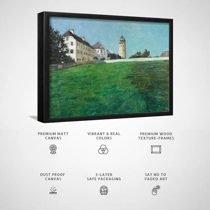 A View of Frauenchiemsee Canvas Wall Painting - Black Frame media 6