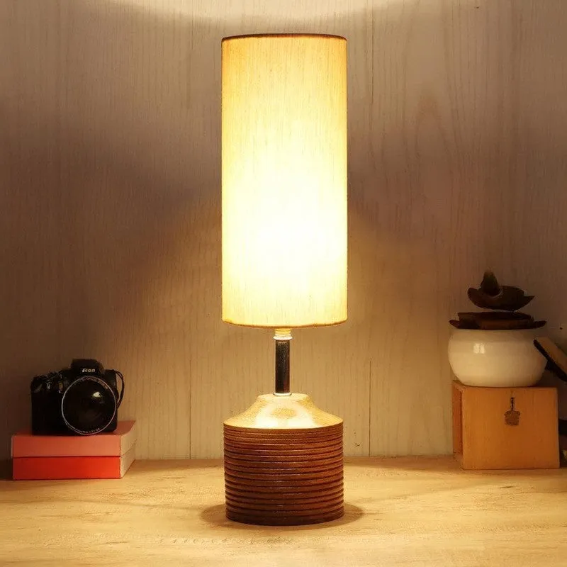 Solids Galore Fabric Table Lamp - Beige media 3