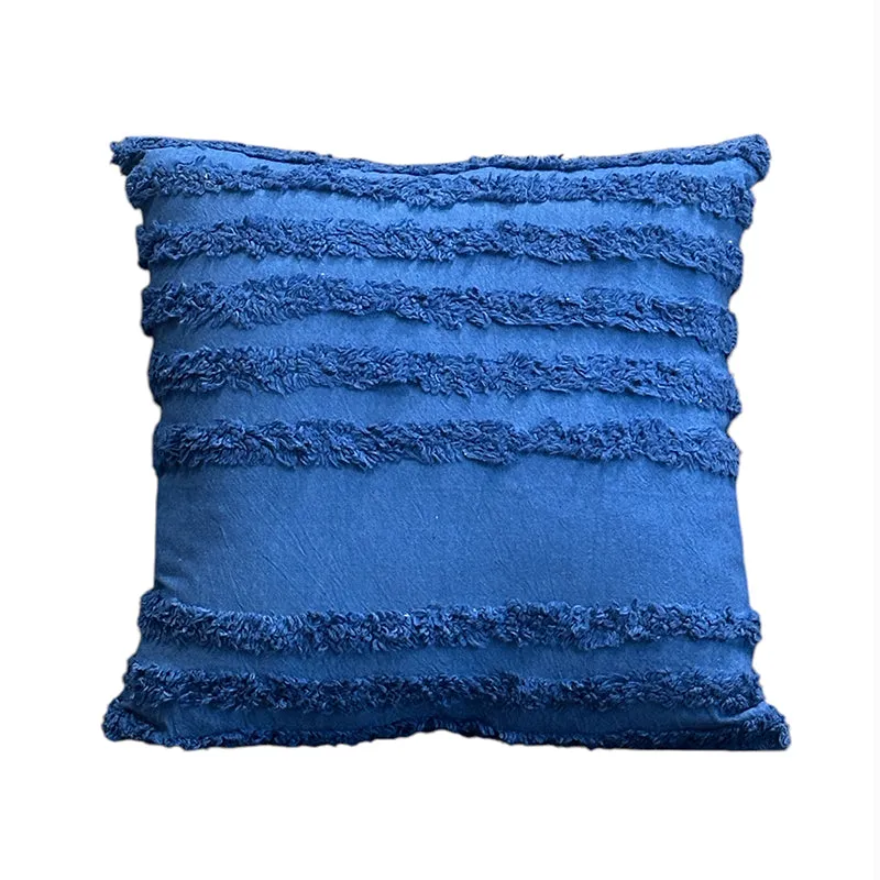 Thea Stripe Tufted Cushion Cover - Blue media 3