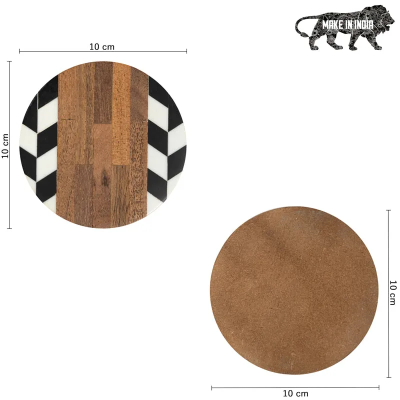 Nihi Black & White MDF Platter With Coaster - Eight Piece Set media 6