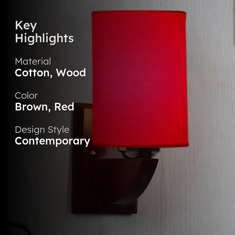 Gory Cylindrical Wooden Wall Lamp media 2