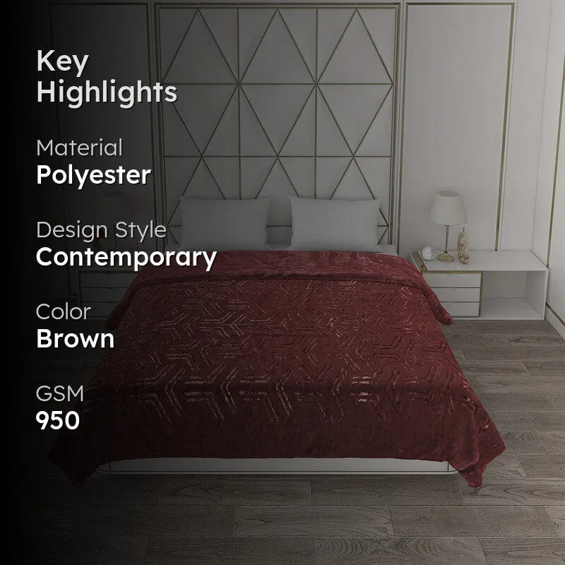 Monte Carlo Crimson Luxe Reversible Blanket - 950 GSM media 2