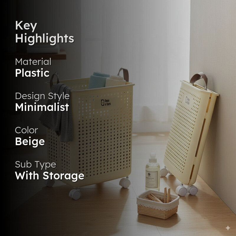 Space-Saving Laundry: The Collapsible Basket with Wheels media 2