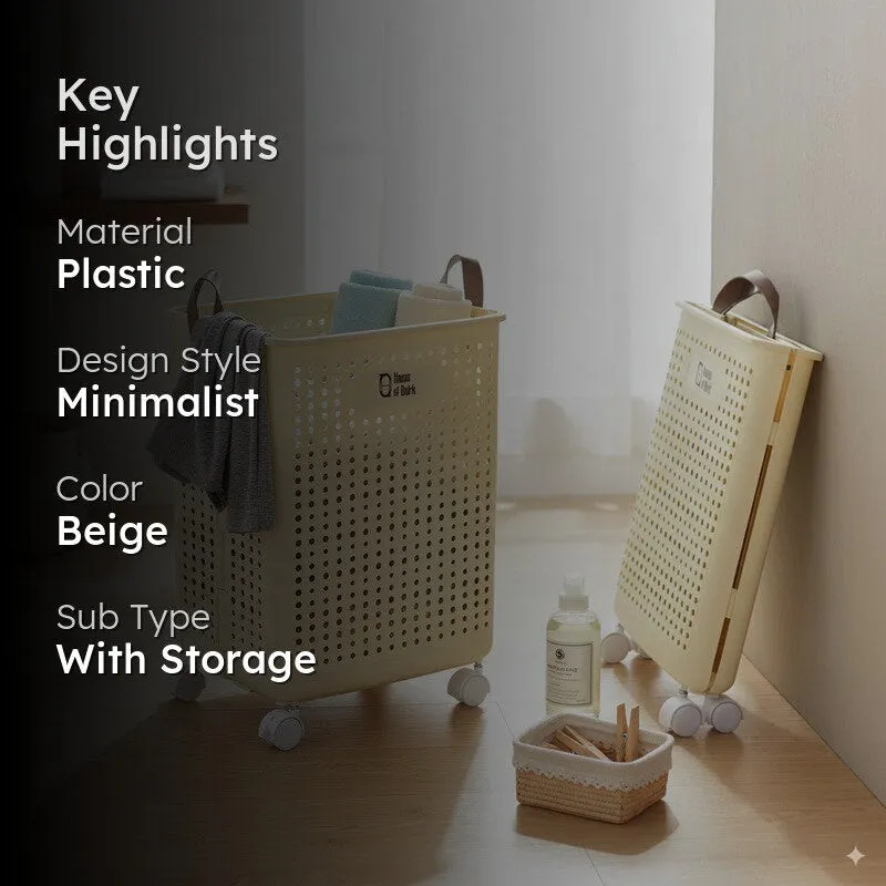 Space-Saving Laundry: The Collapsible Basket with Wheels media 2