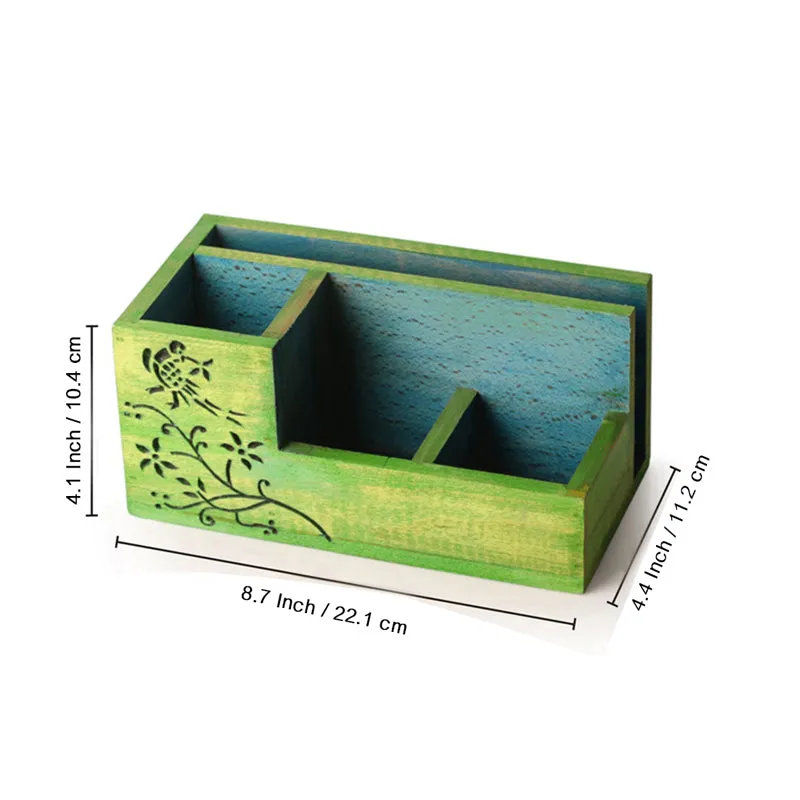 Natura Wooden Table Desk Organizer media 4