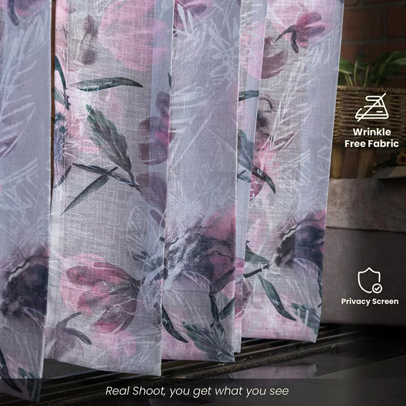 Urban Space Winter Crocus Curtain (Pink Sheer) - Set Of Two media 4