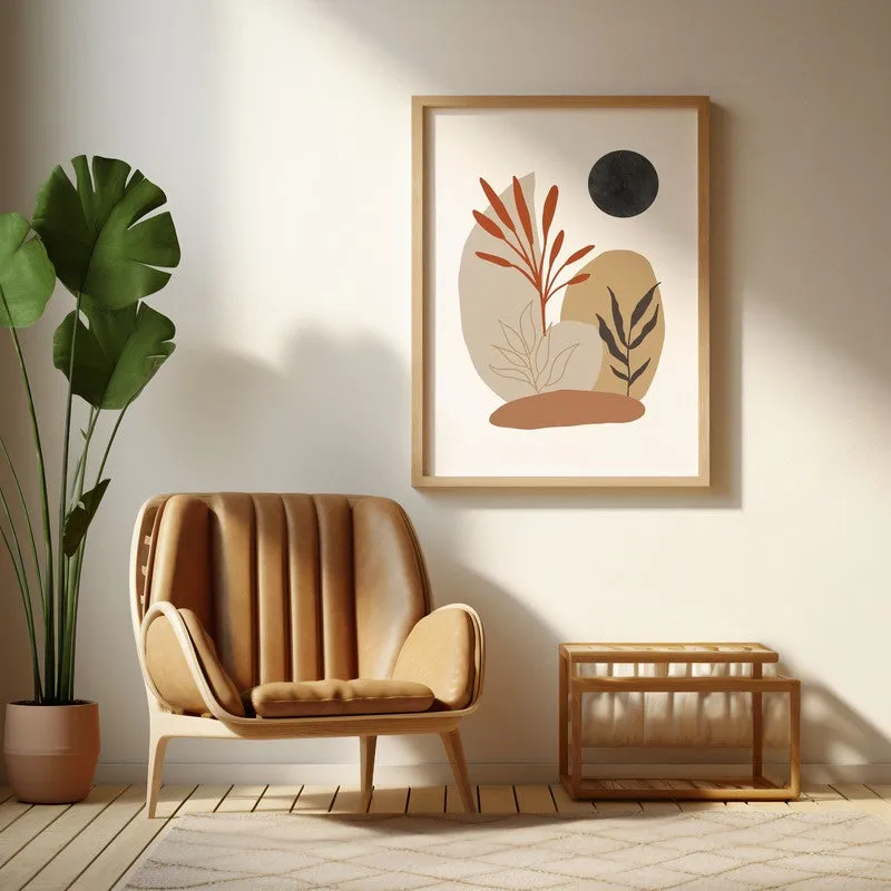 Botanical Balance Canvas Wall Painting With Brown Frame media 6