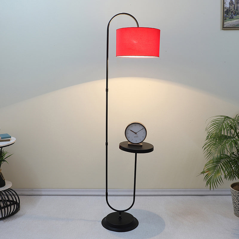Lucciola Solid Arched Metal Floor Lamp - Red