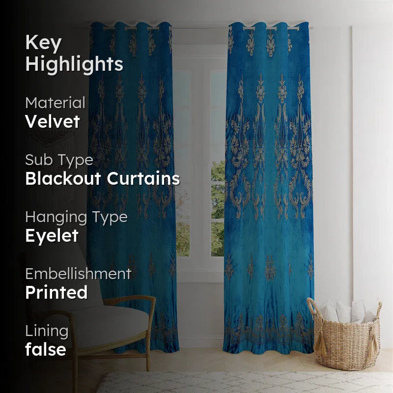 Aqua Misty Elegance Curtain - Set Of Two media 2