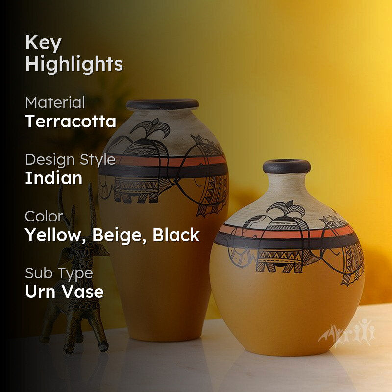 Ayesha Terracotta Vase - Set of Two media 2