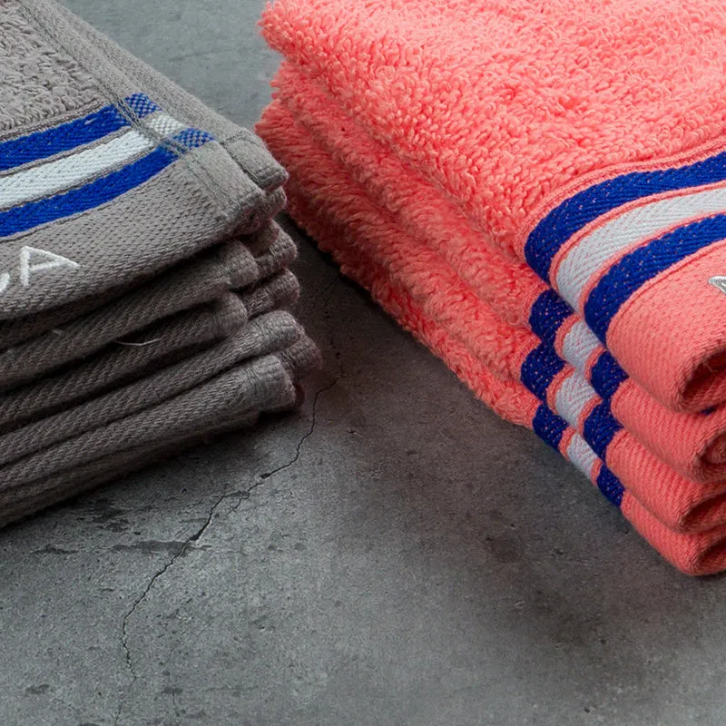 Nautica Dove Down Cotton Face Towel (Grey & Coral) - Set Of Eight media 5