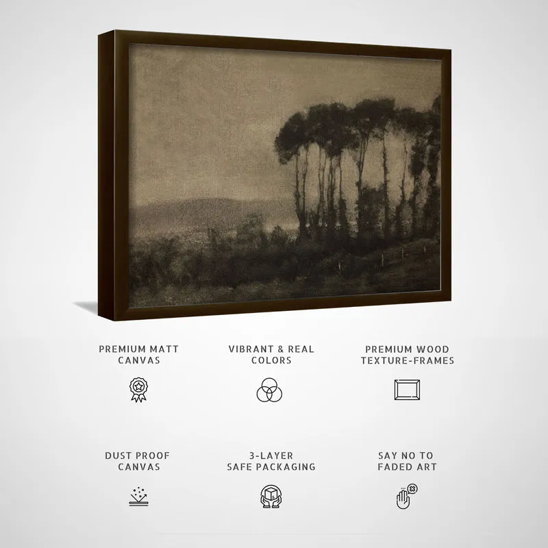 Shades Of Trees Wood Wall Art With Frame - Black media 5