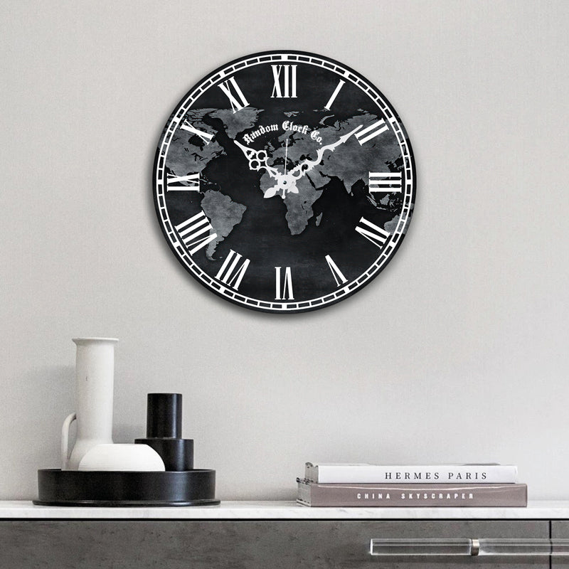 World Time Wood Analog Wall Clock