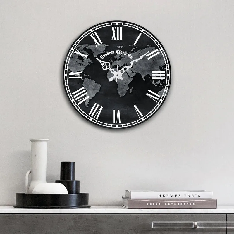 World Time Wood Analog Wall Clock media 1