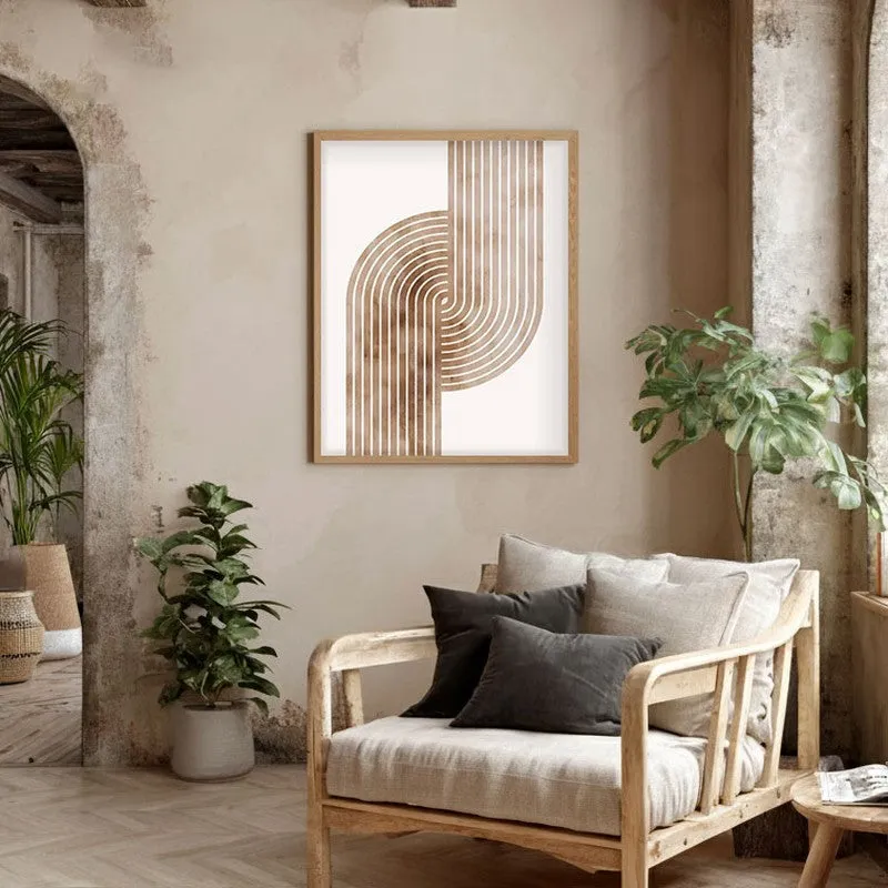 Flowing Symmetry Canvas Wall Painting With Brown Frame media 5