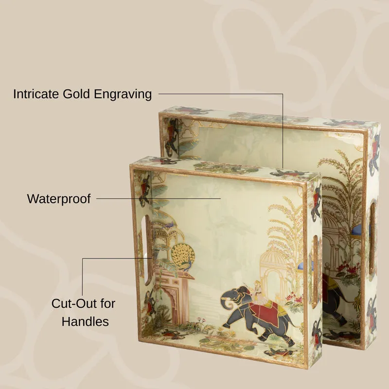 Raj Gaj Square Serving Tray - Set Of Two media 5