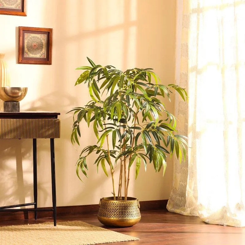 Artificial Realistic Bamboo Plant With Black Plastic Pot - 3.9 Feet media 5