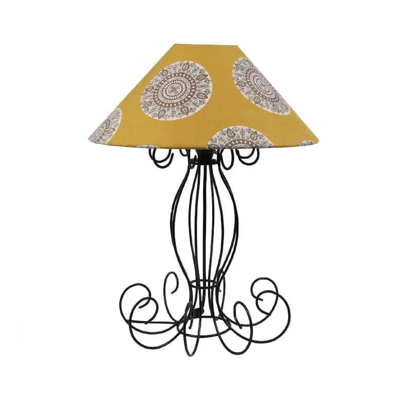 Mandala Merry Kaito Fabric Table Lamp - Yellow,Black media 4