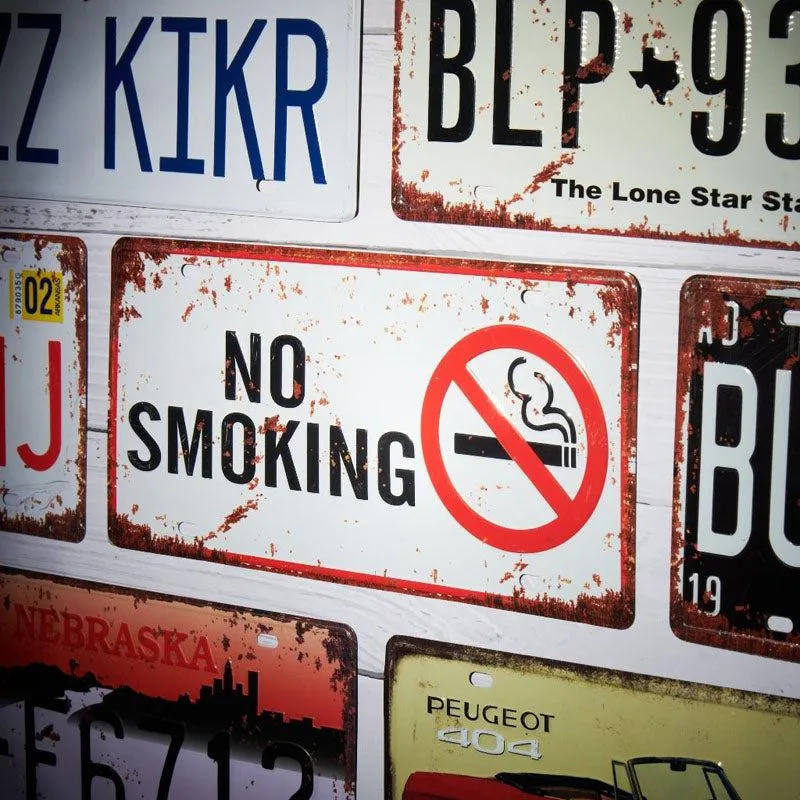 No Smoking Sign Plate Metal Wall Accent media 5