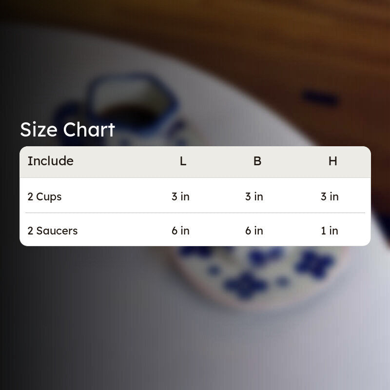 Blue Petal Cup & Saucer (240 mL Each) - Set of Two media 8