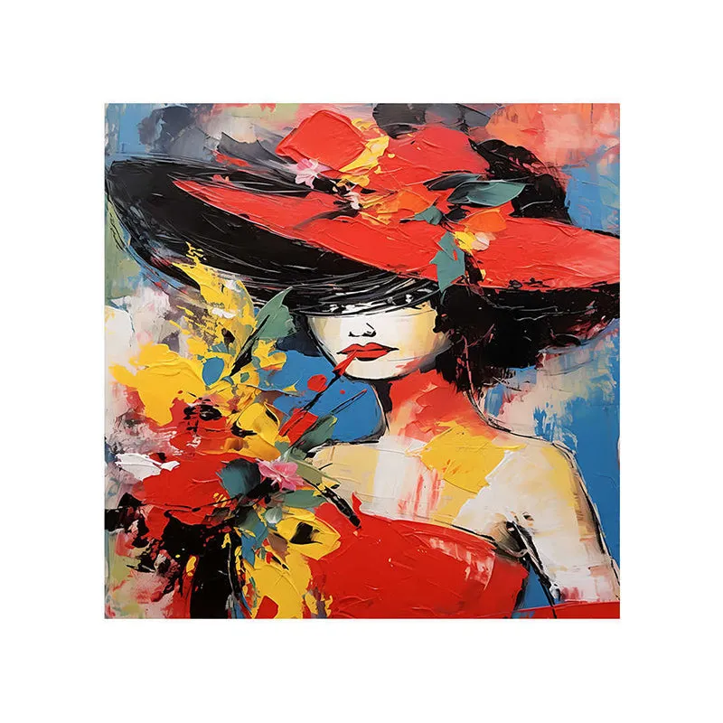 Lady In Hat Wall Painting media 5