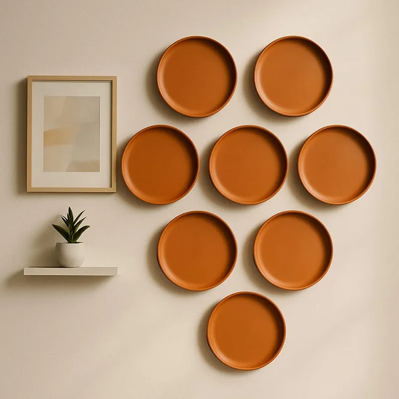 Terrya Handcrafted Terracotta Wall Plate - Set Of Eight media 5