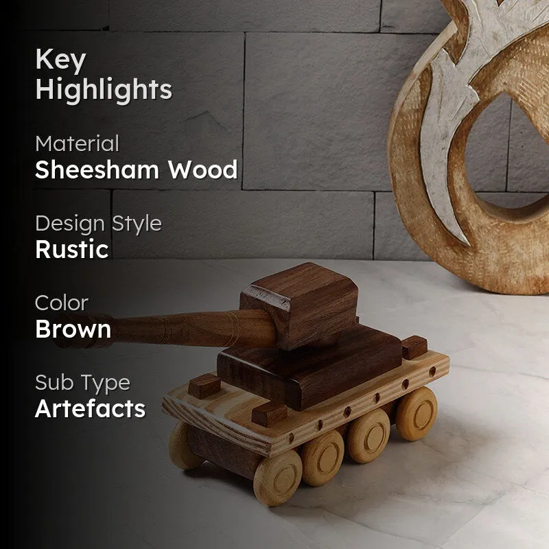 Timber Canon Sheesham Wood Showpiece media 2