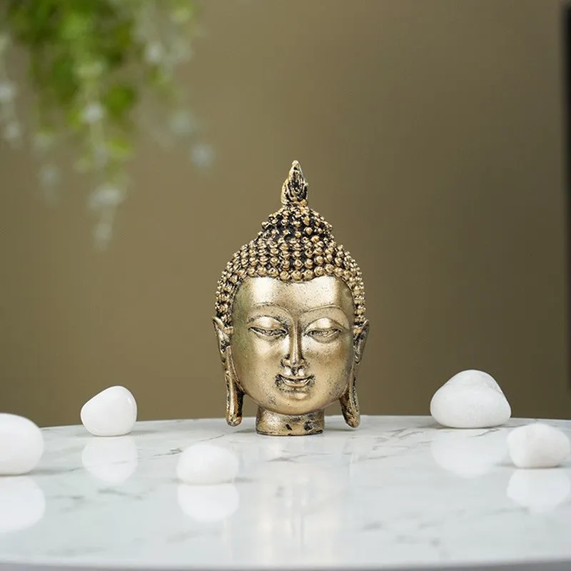 Serene Glow Buddha Decor Showpieces - Gold media 5