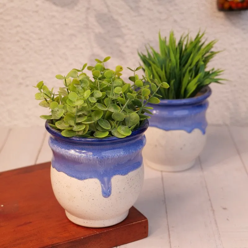 VelourVista Pots Blue,White - Set Of Two media 4