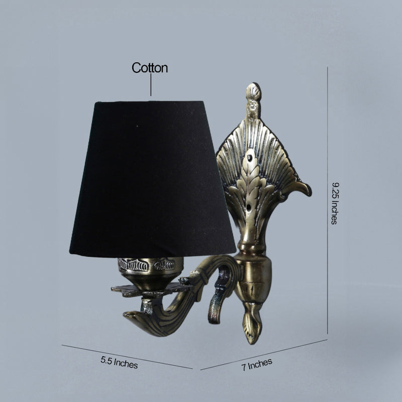 Magda Masique Conical Fabric & Metal Wall Lamp - Black media 4