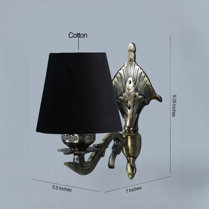 Magda Masique Conical Fabric & Metal Wall Lamp - Black media 4