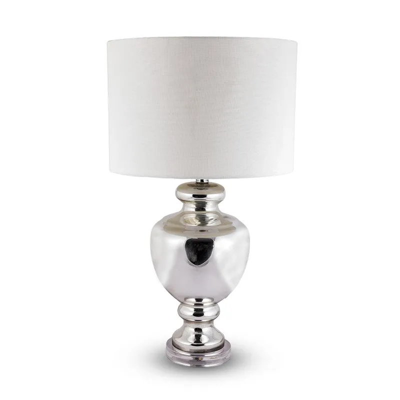 AarviDecor Harrington Classic Fabric Table Lamp - Silver media 5