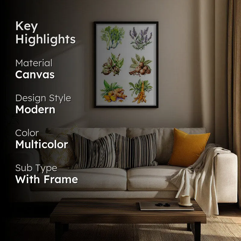 Garden Of Herbs Framed Canvas Wall Painting media 2