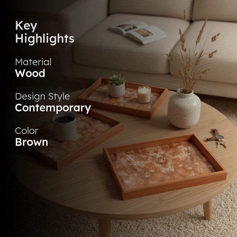 Rioware Gilded Grid Serving Tray - Set Of Three media 2