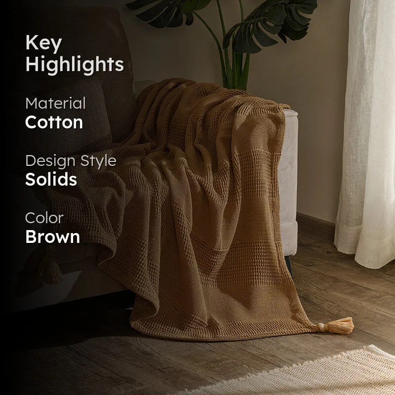 Cozyra Cotton Throw - Brown media 2