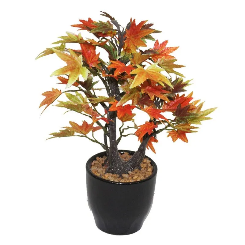 Artificial Multicolor Maple Bonsai Plant With Ceramic Pot - 0.8 Feet media 5
