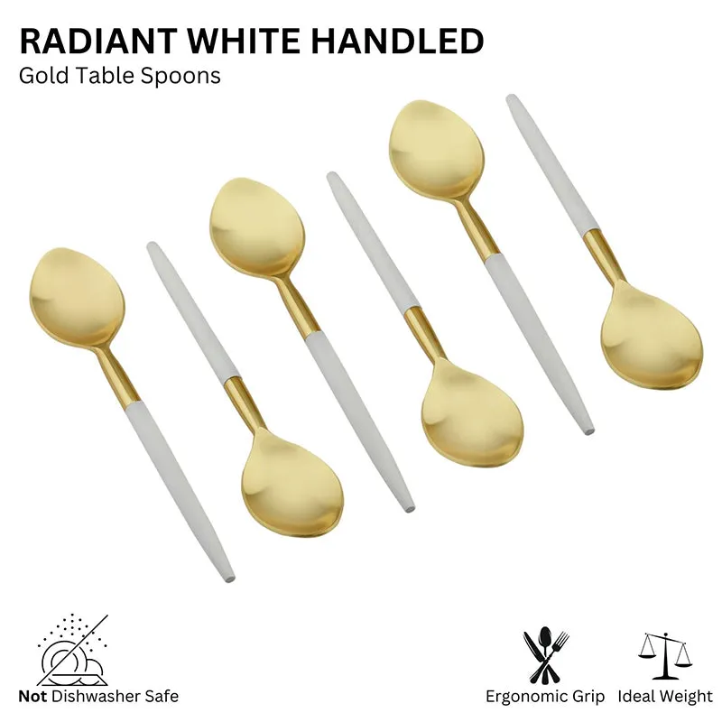 Stirling Spoon Set (Gold & White) - Set Of Six media 4