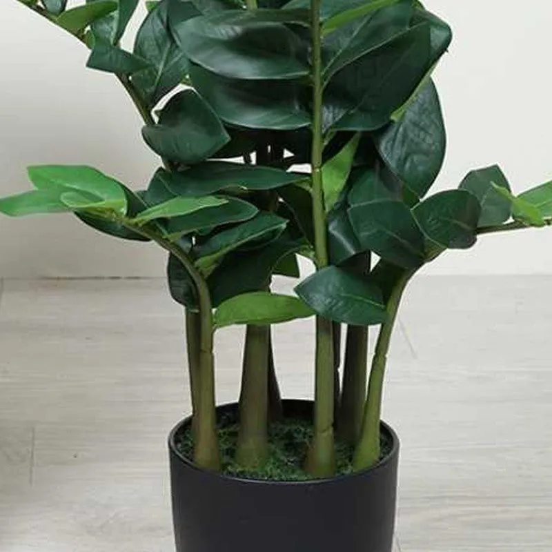 Artificial Emerald Palm Plant With Black Fiber Pot - 2.5 Feet media 4