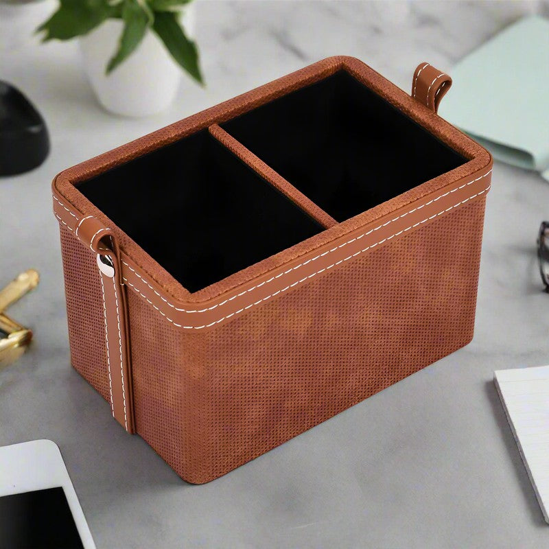 Wicka Dote Desk Organiser - Brown