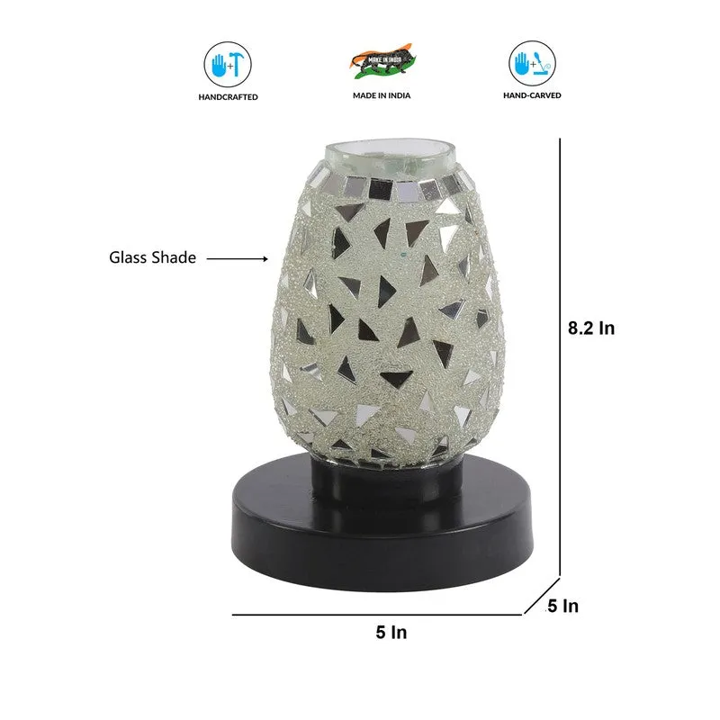 Prismelle Mosaic Glass Table Lamp With Wooden Base - Multicolor media 8