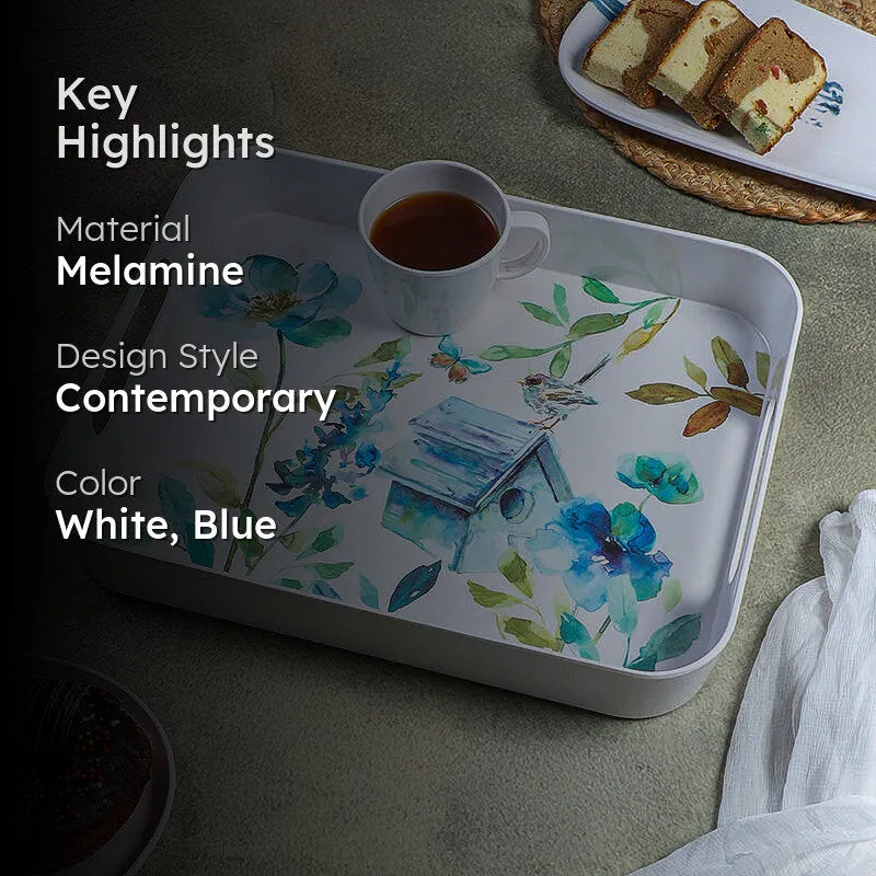 Azure Treehouse Melamine Rectangle Serving Tray media 2