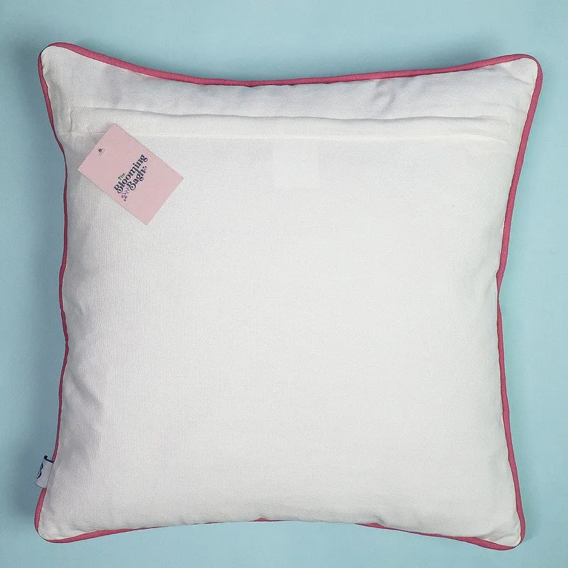 Pastel Charm Embroidered Cotton Cushion Cover media 6
