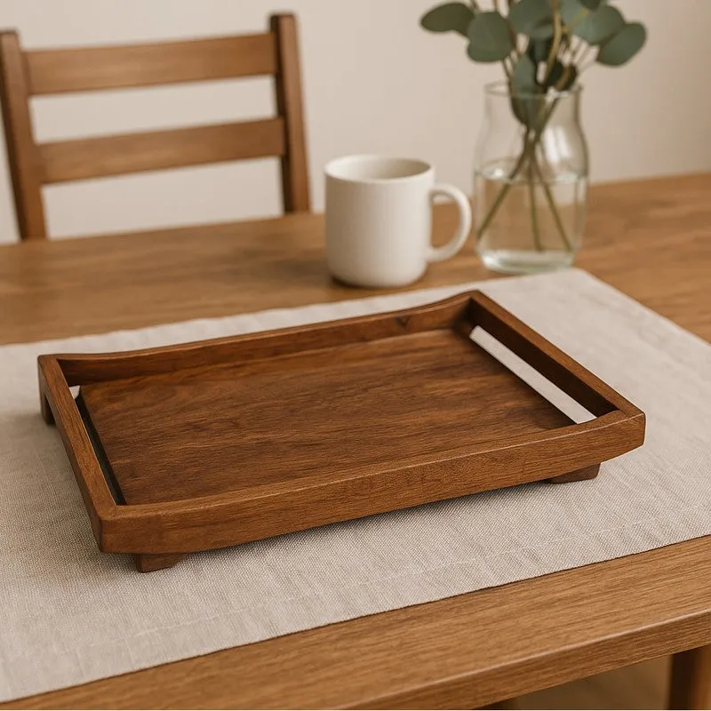 Elegant Wooden Serving Tray media 1