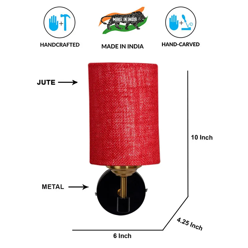 Sienna Sleek Jute Wall Lamp - Maroon media 6